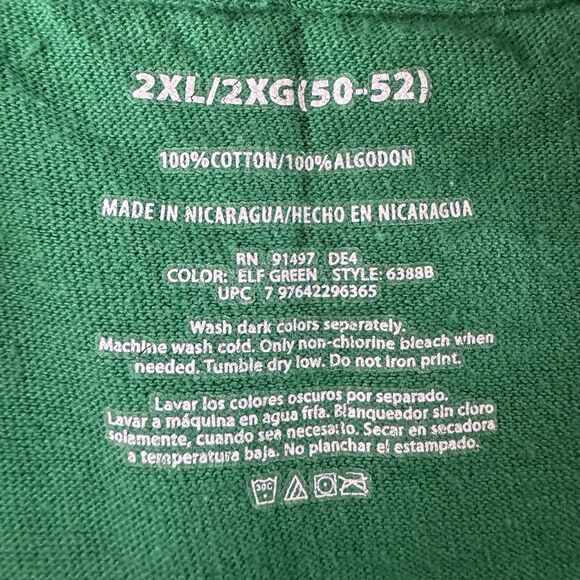 Christmas Shirt Size 2XL Green Nice Until Proven Naughty Crew Neck Pullover - Picture 3 of 10